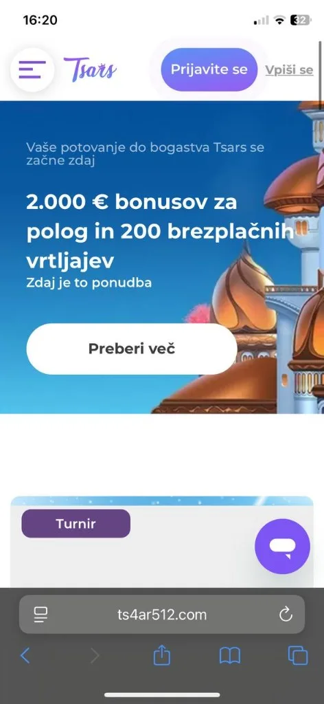 Tsars mobilni zaslon 2 — ponudba